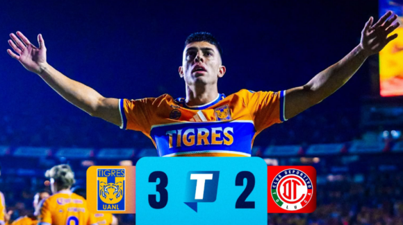 Tigres vence a Toluca con doblete de Juan Brunetta en el ‘Volcán’