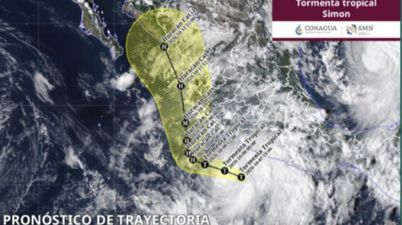 Se forma la tormenta tropical ‘Simon’ en el Pacífico y podría convertirse en huracán categoría 2 rumbo a Jalisco
