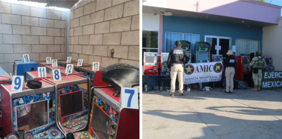 Cateo en Sonoyta deja 43 equipos de juego, presunta mariguana y un inmueble asegurado