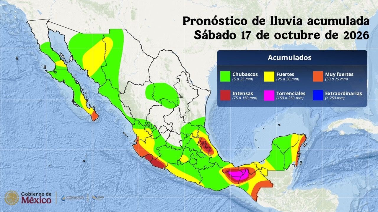 Sheinbaum llama a extremar precauciones en nueve estados por el huracán ‘Trudy’ y el ‘Frente Frío 2’